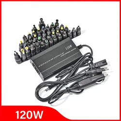 Chargeur universel réglable pour voiture, adaptateur secteur AC DC, alimentation USB pour ordinateur portable, 120W, 220V, 110V à 12V, 15V, 16V, 18V, 19V, 20V, 22V, 24V