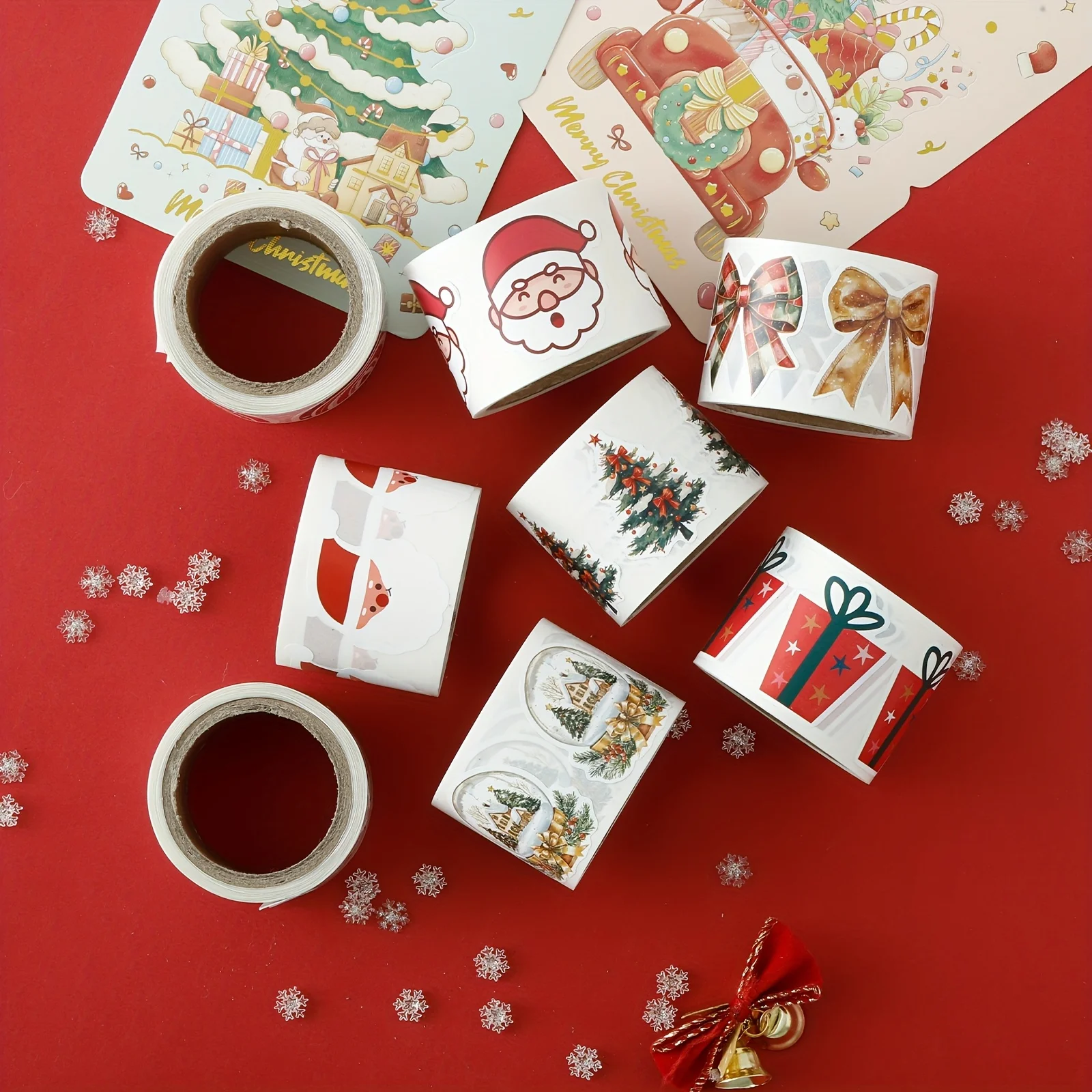 

Christmas Stickers Snowman Santa Claus Christmas Tree Goo Card Journal Material Stickers Gift Box Decorative Sealed Sticker