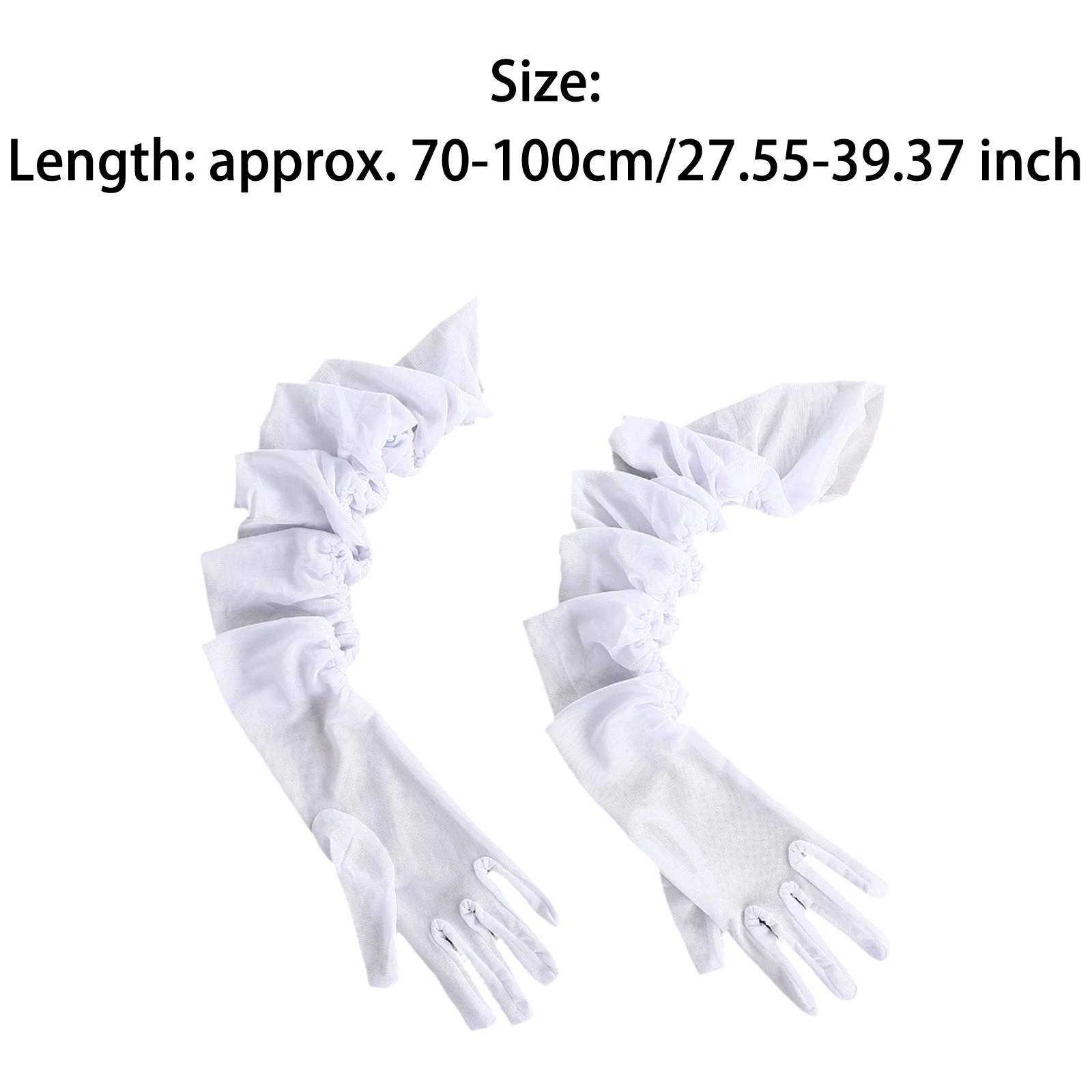Gants froncés Sexy pour femmes, maille blanche, Tulle, doigt complet, Super longs, Vintage, robe de mariée, mitaines, Cosplay, nouvelle collection