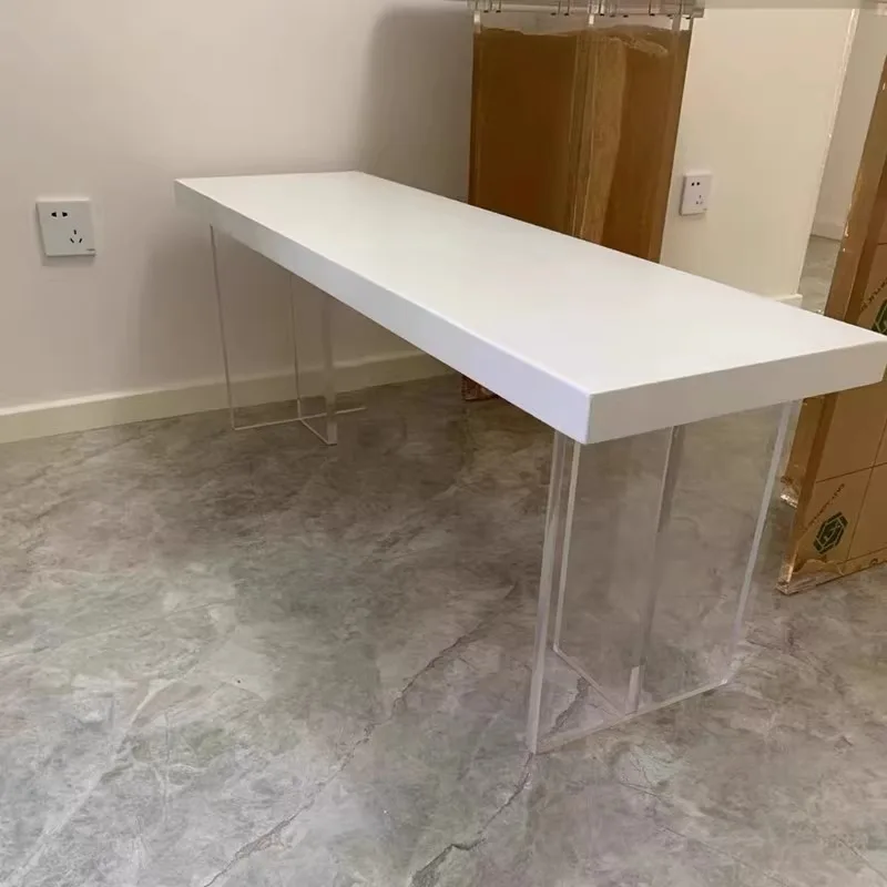 مقعد طعام من الخشب الصلب بأرجل أكريليك شفافة، مقعد بسيط لتغيير الأحذية لغرفة النوم وغرفة المعيشة والأثاث المنزلي