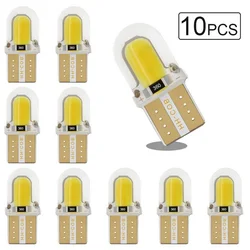 10PCS LED W5W T10 COB 4SMD Led Parking Lamp Auto Wedge Klaring Lamp Canbus Silica Helder Wit Licentie Gloeilampen 