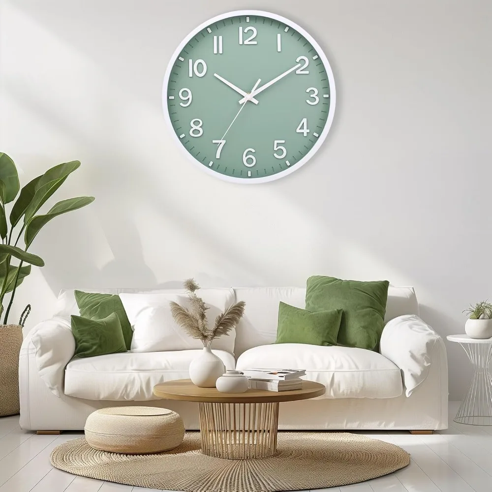 

8-inch battery powered modern wall clock, suitable for quiet and non ticking clock in living rooms, bedrooms, and kitchens