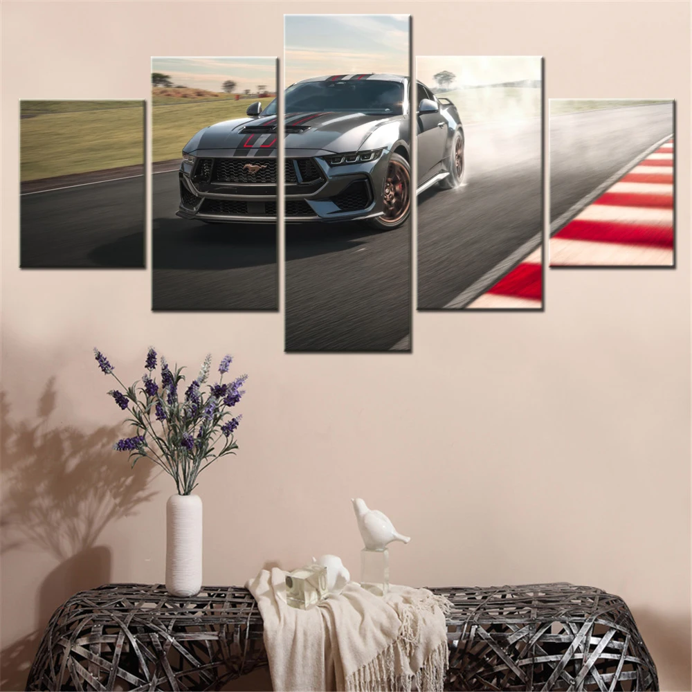 

5 Pieces Canvas Wall Arts Poster Painting Cars Performance 2025 Wallpaper Home Decor Picture Printing Vehicle Interior Artwork