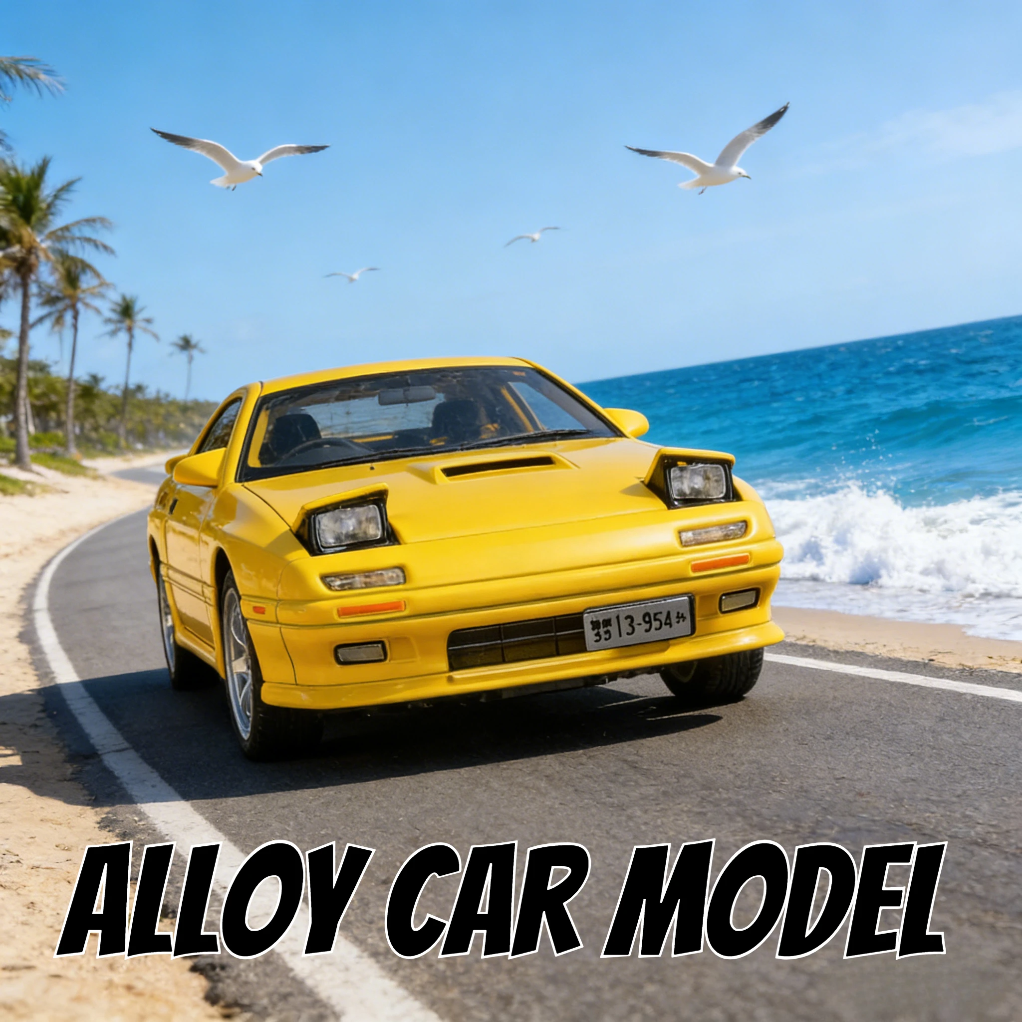 Pour 1:32 échelle RX7 alliage moulé sous pression modèles de voiture jouet avec son lumière retirer modèle voiture jouets pour enfants anniversaire cadeaux à collectionner