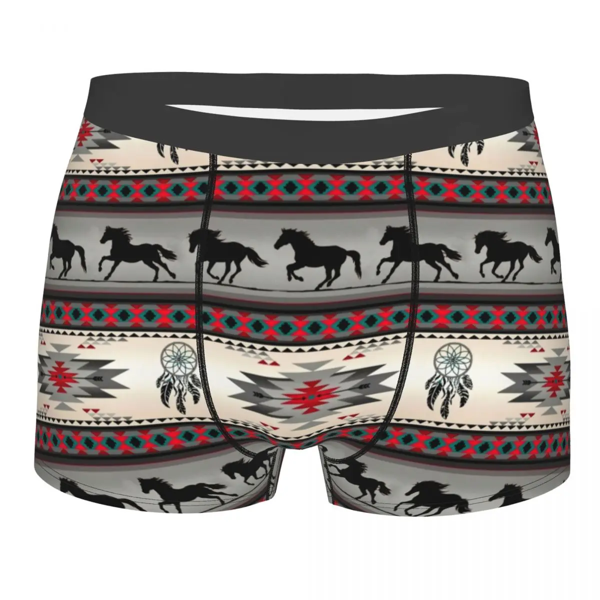 

Custom Male Cool Ethnic Tribal Horse Pattern Men Underwear Boxer Briefs Stretch Shorts Panties Underpants