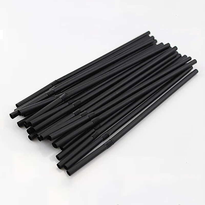 50-3000PCS Black Colorful Drinking Kunststof Straw Milk Tea Bar Party Rietjes Drinking Wedding Kitchen Beverage Straws Wholesale