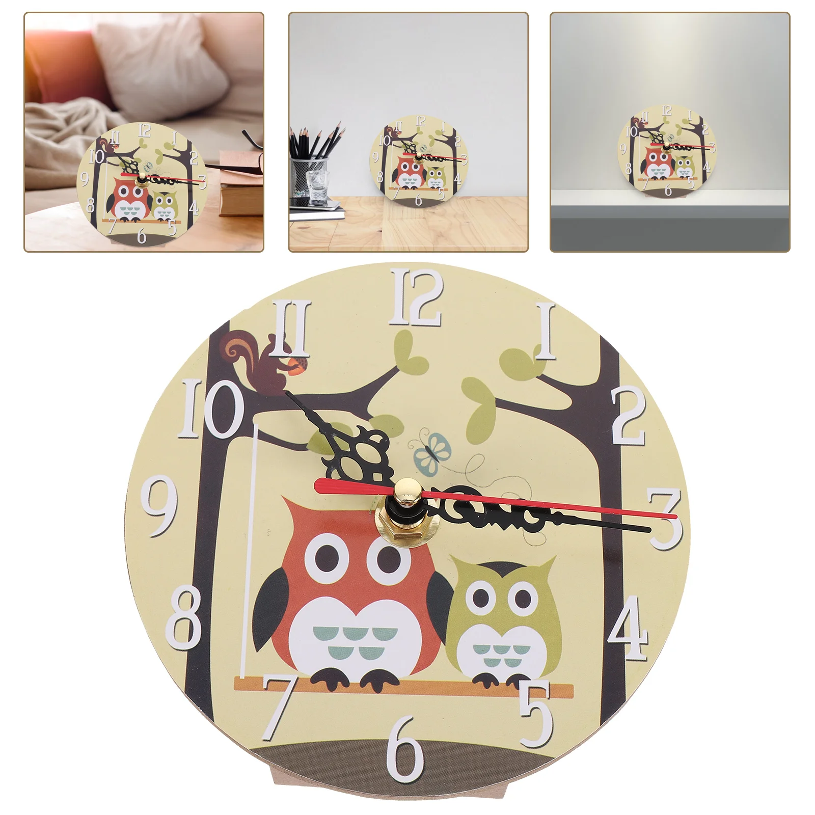 

Retro Small Table Clock Silent Wood Design for Bedroom Living Room Kids Room Operated Vintage Home Decor Desk Clock Gift