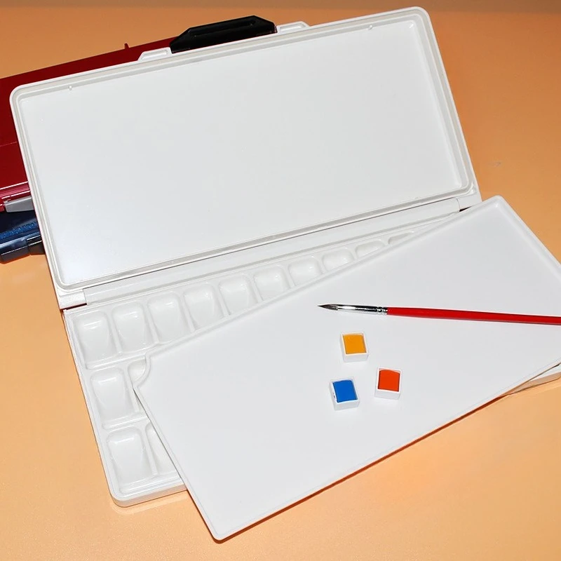 18/26/33 Grid Watercolor Pigment Box Portable Moisturizing Watercolor Color Mixing Box Flip Folding Paint Palette Art Supplies