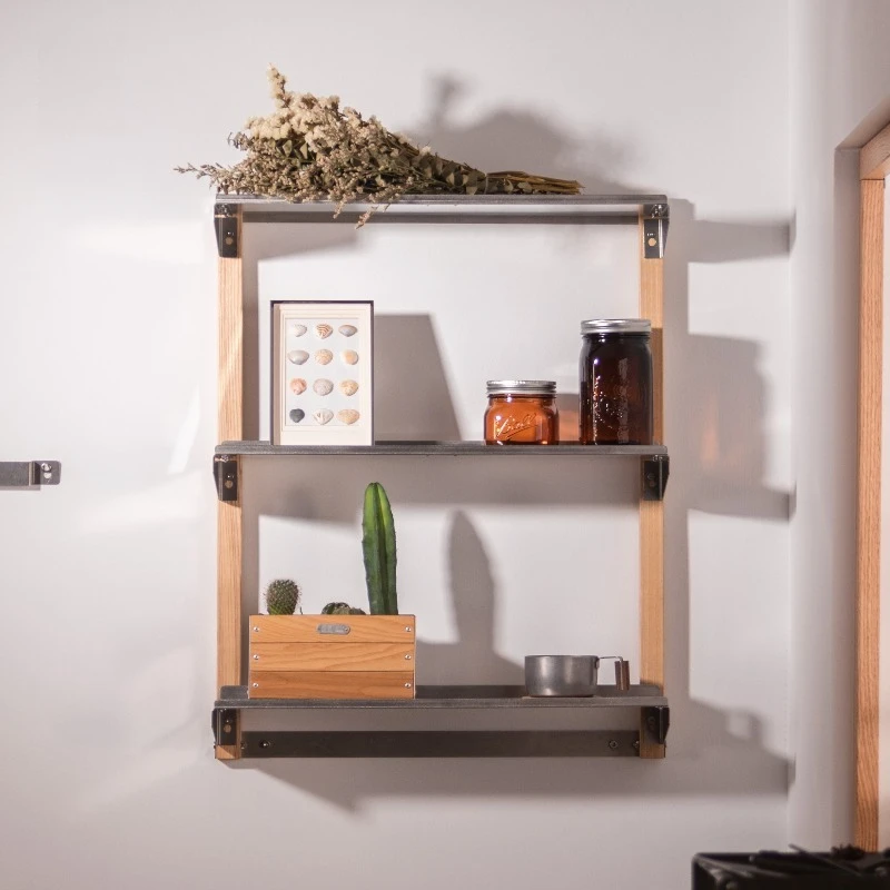 

Wall Mounted Shelves,Industrial Wood Metal Bookshelf for Living Room, Bedroom, Kitchen Space Saving, Easy to Install, Heavy Duty