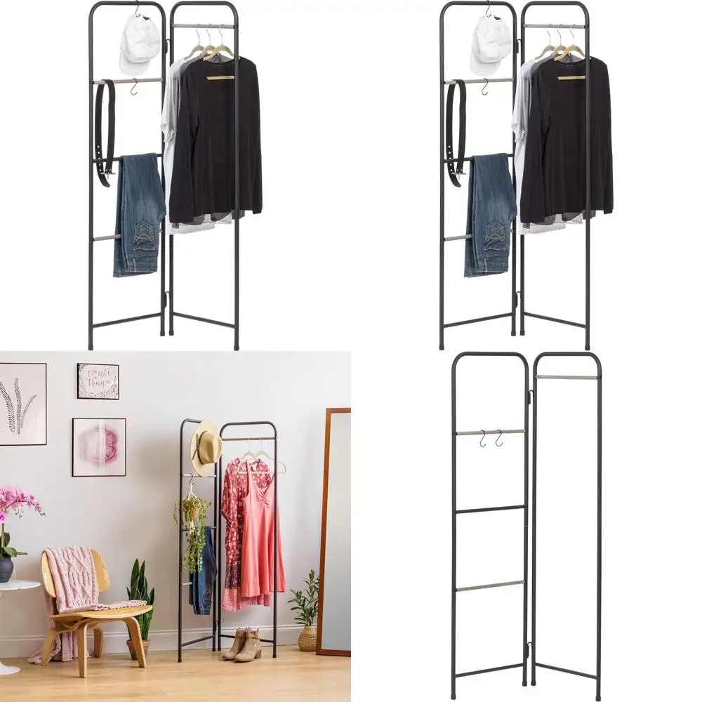 

Регулируемая металлическая вешалка для одежды, органайзер-стойка, прочная подставка для демонстрации одежды, черная