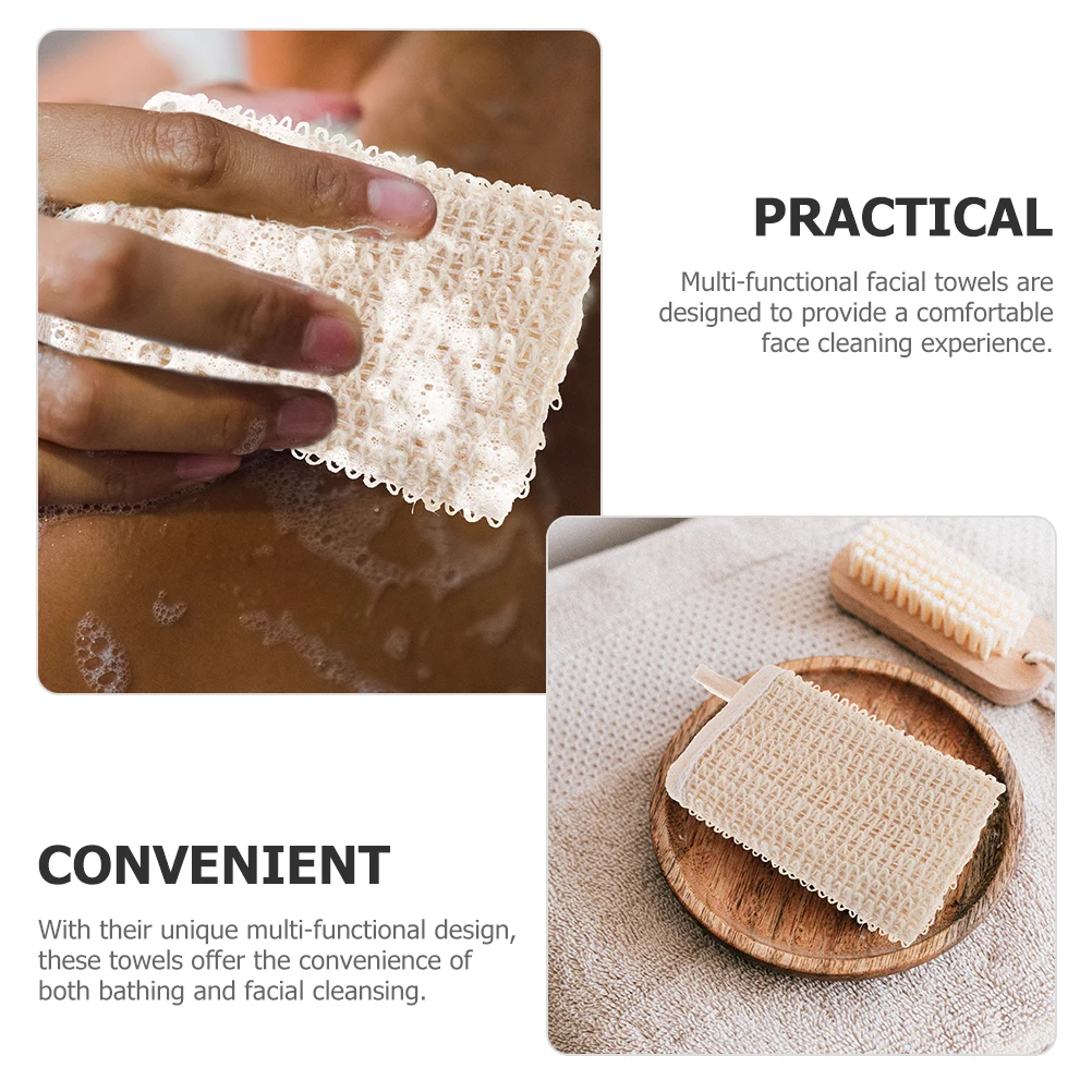 

3pcs Cotton Ramie Face Washcloths Soft Bath Multi-Functional Wash Towels For Women Adults Lightweight Facial Towels For Skin
