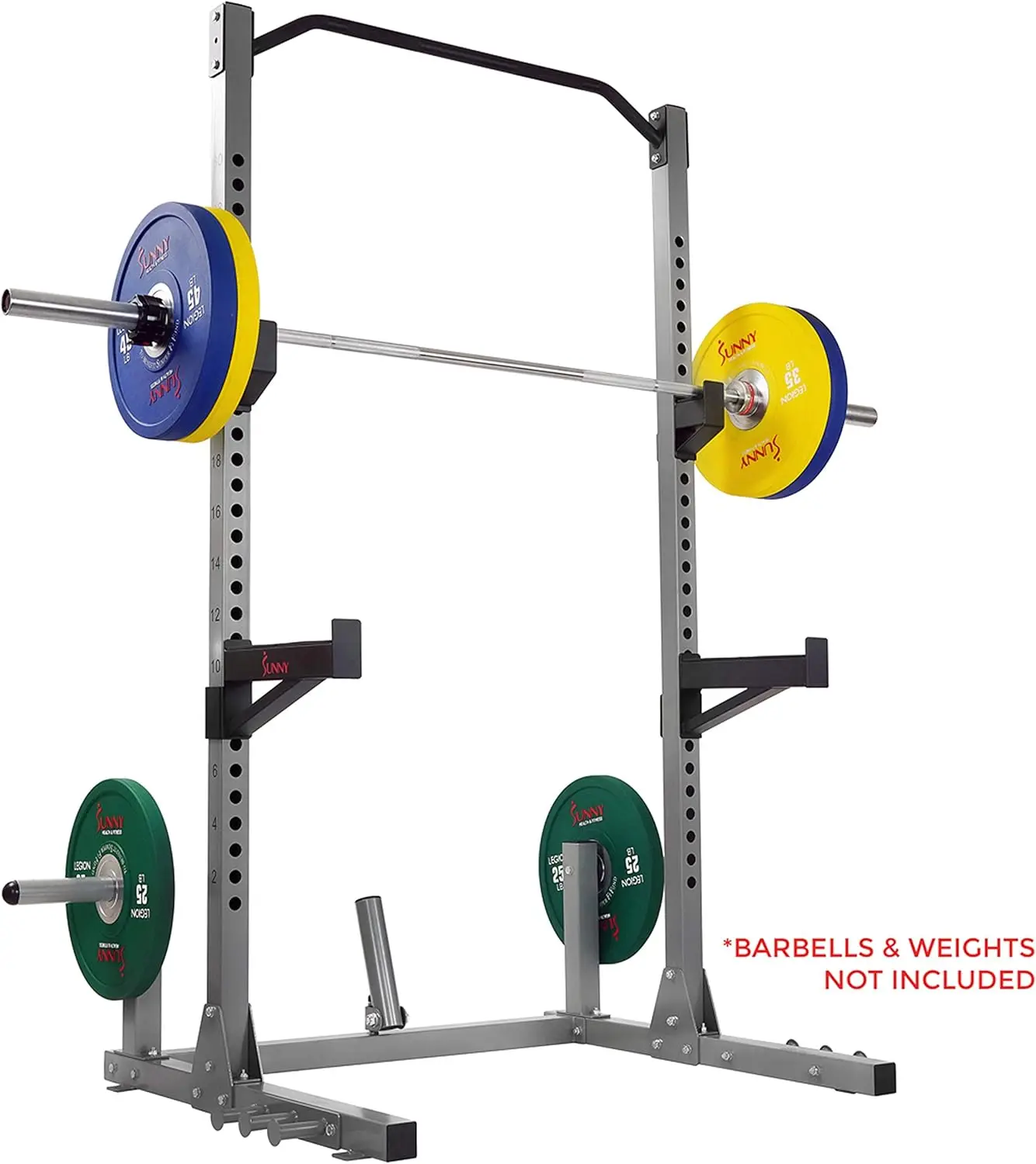 Power and Squat Rack with High Weight Capacity Optional Olympic Weight Plate Storage, 360 Swivel Landmine, Power Band Attachment