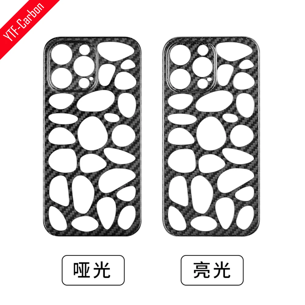 

YTF-Carbon bright real carbon fiber case For iphone 14 Pro Max Forging leaky patterns case camera anti-fall cover iphone 14pro 5