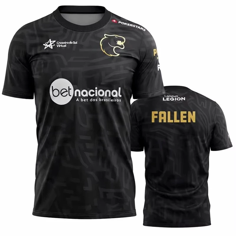 Fashion FURIA ESports Team Jersey CS2 Gaming T-Shirt FalleN Molooy Daily Training Tee Summer Casual Short-Sleeve Top Fan Gift