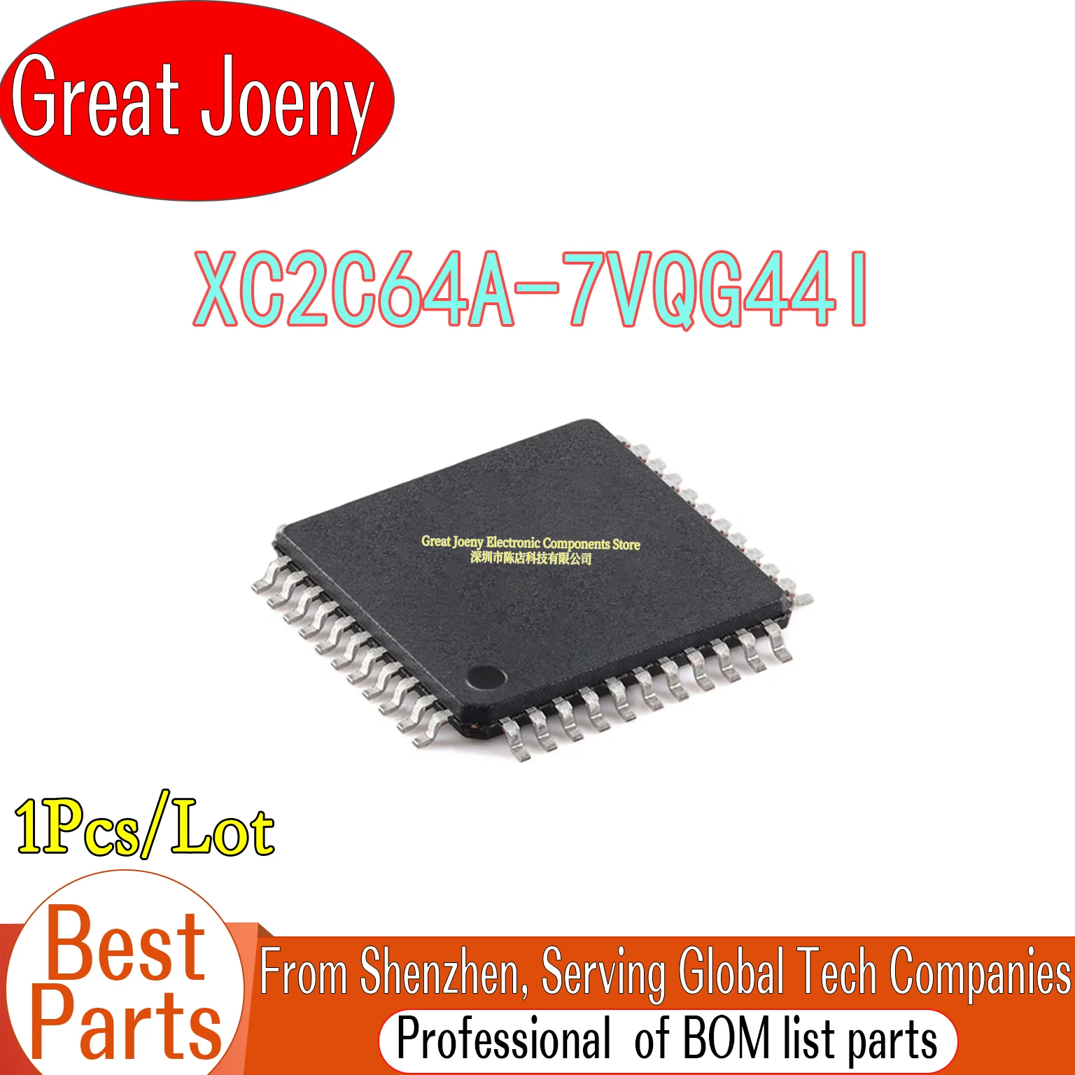 

100% New Original XC2C64A XC2C64A-7VQG44I IC Chipset VQFP-44