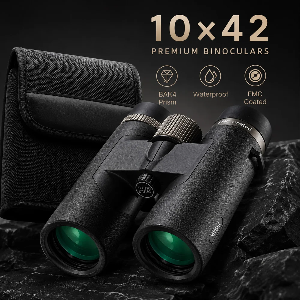 XIYEAR 10x42 ED Binoculars with Extra-Low Dispersion Objective Lenses For Adults Birdwatching BAK4 & FMC Optic System