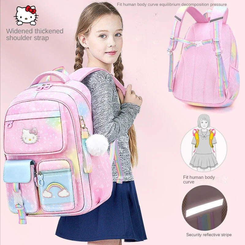 Hallo kitty kinder schult asche grundschule student mädchen rückens chutz last reduktion mädchen rucksack schule rucksack