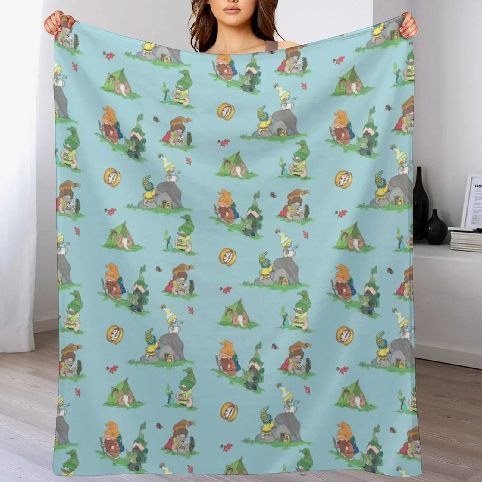 

Hiking Mini Throw Blanket Multi Use Warm Blanket for Living Room Bedroom