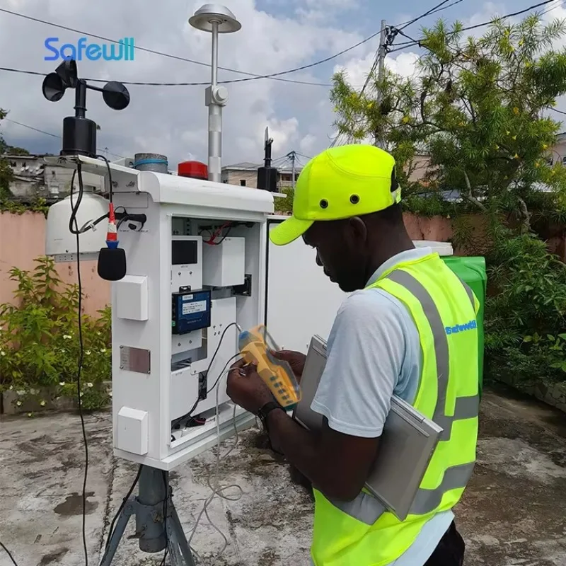 Air Quality System Solar Power Weather Station Rainfall Wind PM2.5 Industry Air Environment Dust Monitor