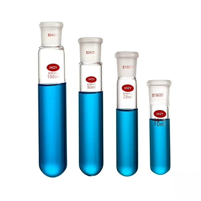 Standard Frosted Mouth Test Tube High Borosilicate Glass Reaction Test Tube Schlenk 10/15/25/50/100ml