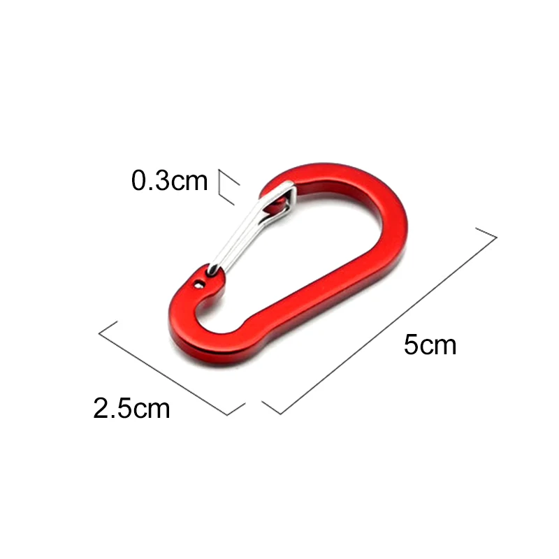 Aluminum Alloy Carabiner Outdoor Backpack Camping Climbing Buckle Fishing Hook Keychain Key Rings Lock Buckle Snap Clip Tools