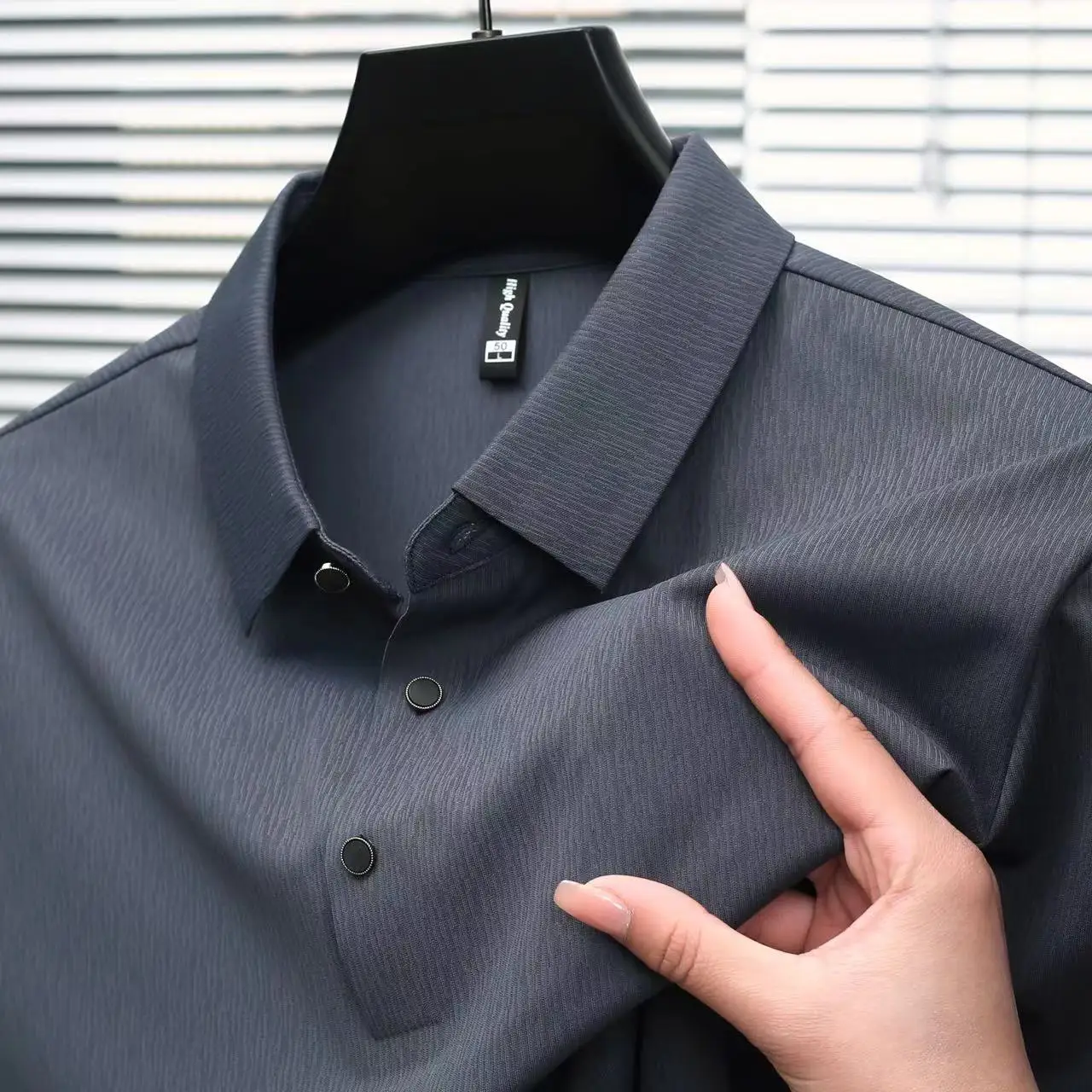 

Мужская рубашка с коротким рукавом из чистого хлопка, повседневная, деловая, летняя, новая модель, брендовая мужская одежда с отложным воротником