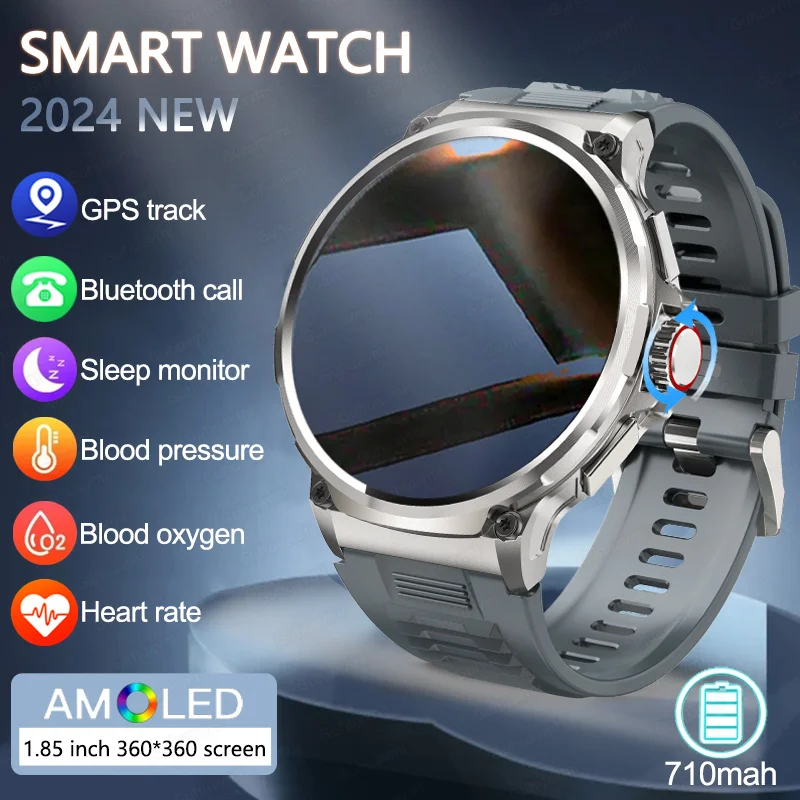 

2024 New GPS Track HD Bluetooth Talk Smart Watch Men 710 mAh Large Battery 400+Dial IP68 Waterproof Smartwatch for Huawei Xiaomi