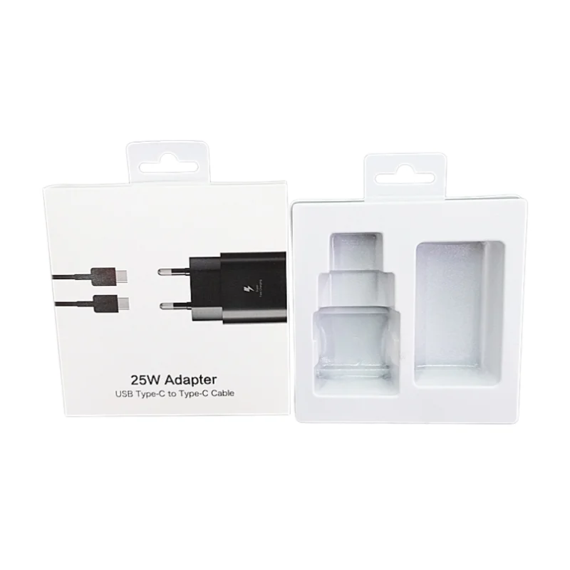 Retail Packaging Paper Box for Samsung 25w Type C Charger Usb Cable Adapter Mobile Phone Packing Boxes a59