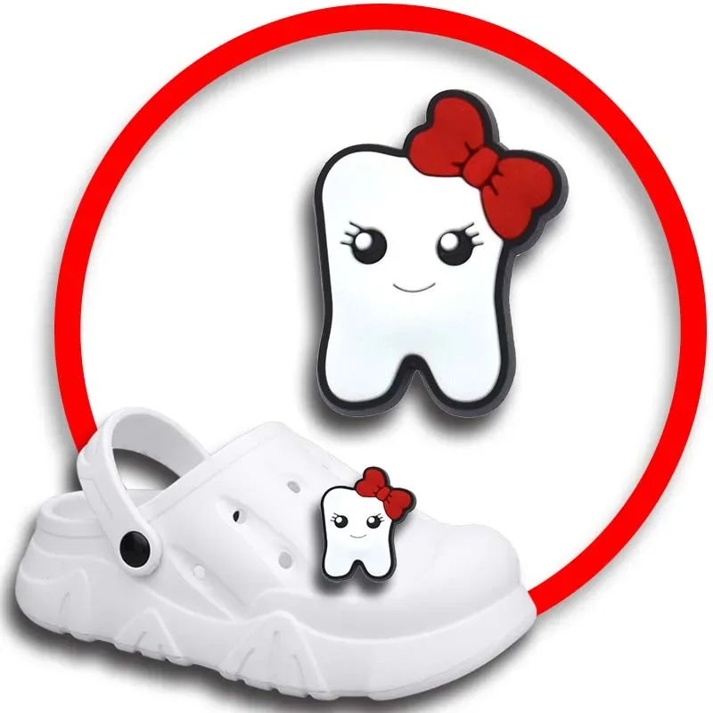 Q Edition Teeth Shoe Charms for Crocs Sandals Women Clogs Pins Shoe Decorations Accessory Men Badges Kids Shoes Accessories