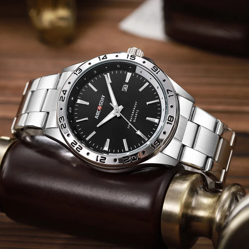 Watch Men's *Cross-border Live Broadcasting Explosive Waterproof Luminous Calendar Steel Belt Quartz Watch Trend Student Watch