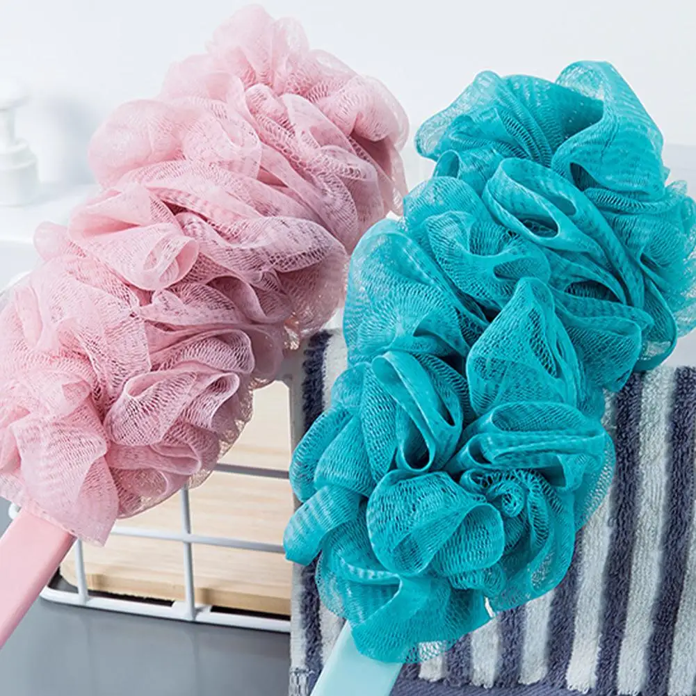 3 PCS Large Bath Balls Color Blocking PE Bath Flower Soft Scrubbing Bubble Net Two Color Bath Flower
