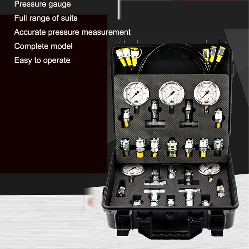 Excavator Pressure Gauge Hydraulic Oil Test Pressure Detector Precise Hydraulic Measuring Box Pilot Pump Combination Instrument