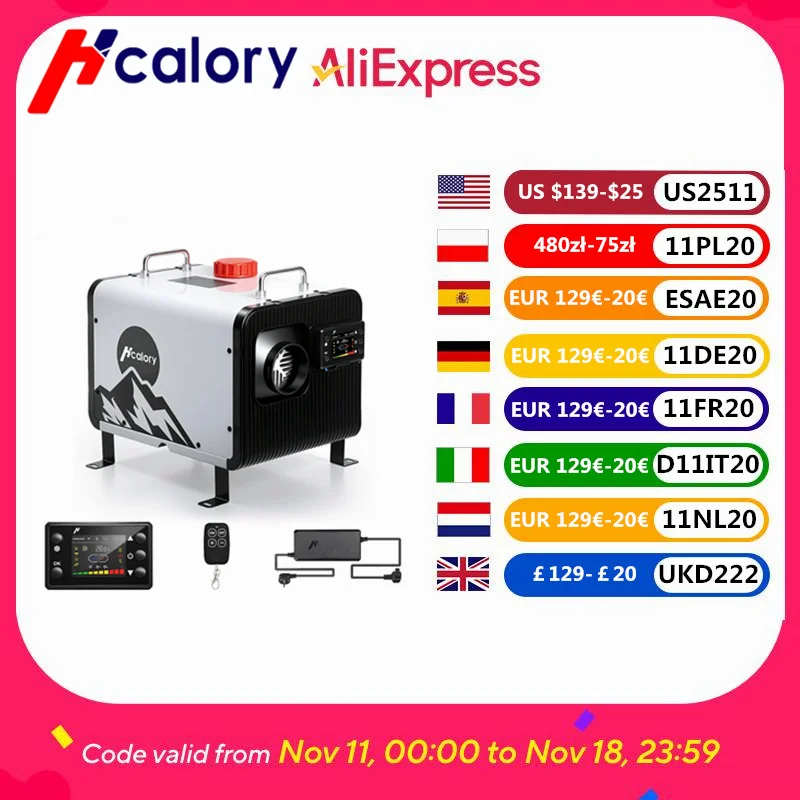 

Hcalory 8KW Bluetooth Diesel Heater HC2-H All-in-One Portable Parking Heater with App Control for RV, Truck, Boat & Van Life