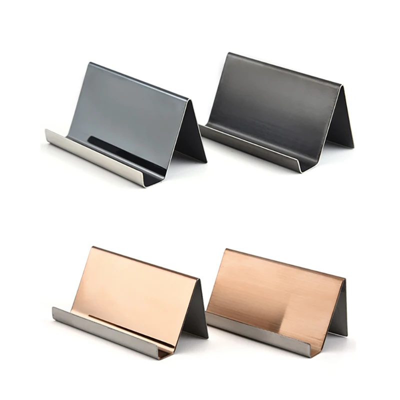 304 Stainless Steel Business Card Holder Creative And Minimalist Phone Holder Business Card Storage Rack