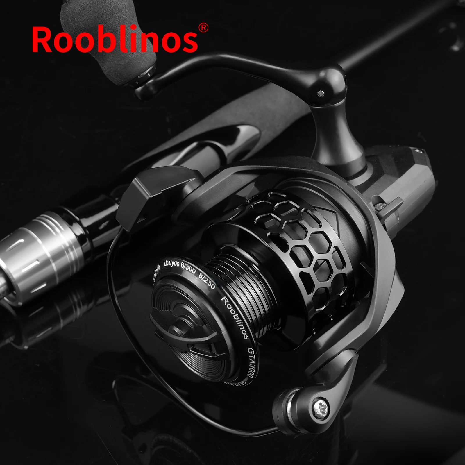 Rooblinos GTA Carrete giratorio de pesca aluminio ligero alta velocidad - imagen 5