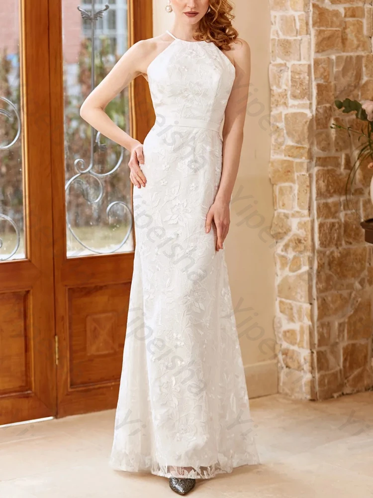 

White Mermaid Evening Dresses Sleeveless Off-shoulder Long Dress Exquisite High Quality Prom Party Gowns for Women Customized