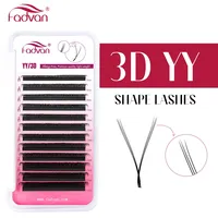 FADVAN 3D YY Shaped Lashes D/DD Curl 3 Split Tips Soft BASF Lash Hand-Made High Quality Volume Fan Eyelash Extension