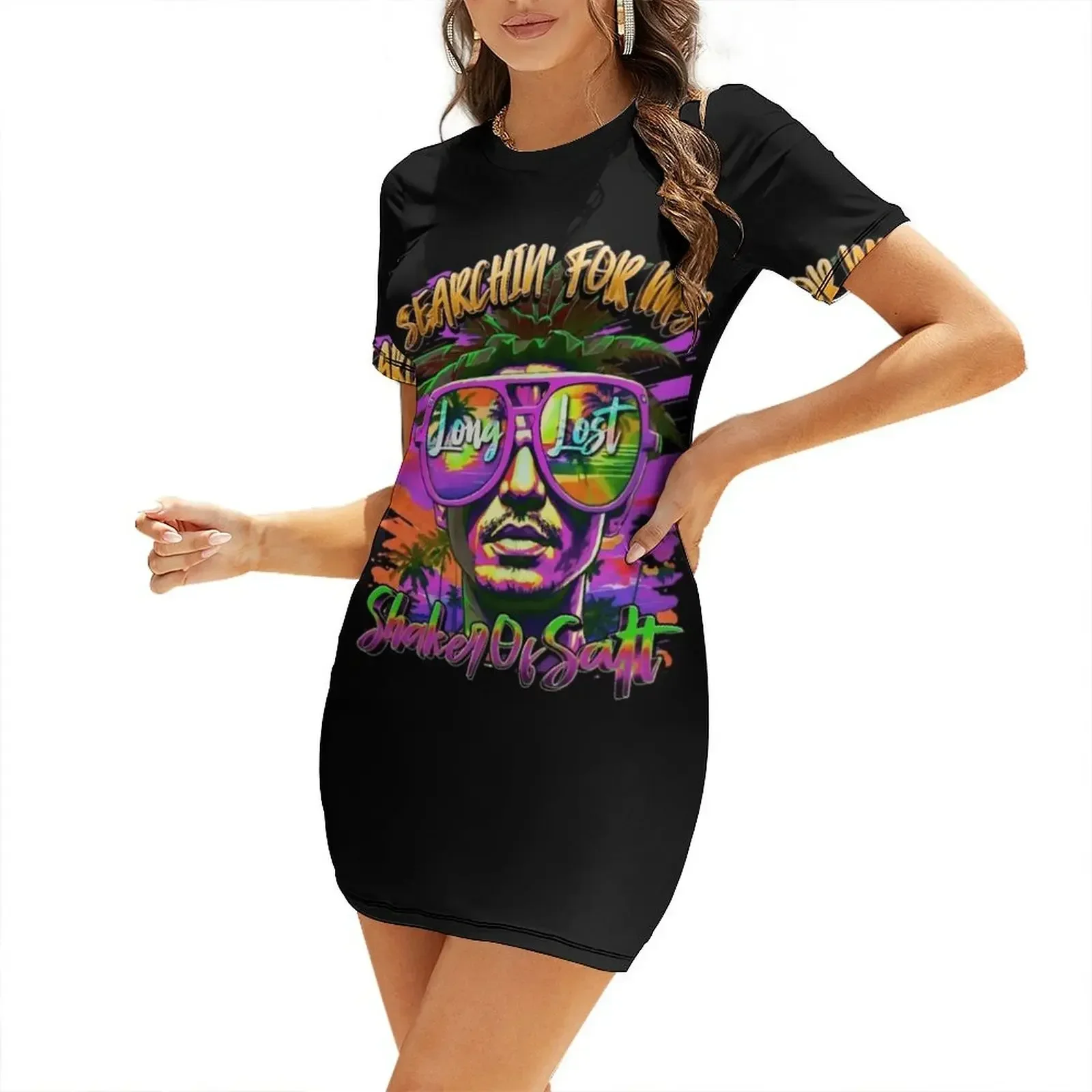 Searching For My Long Lost Shaker Of Salt Shaker Island vibes Short-Sleeved Dress Female clothing summer clothes birthday dress