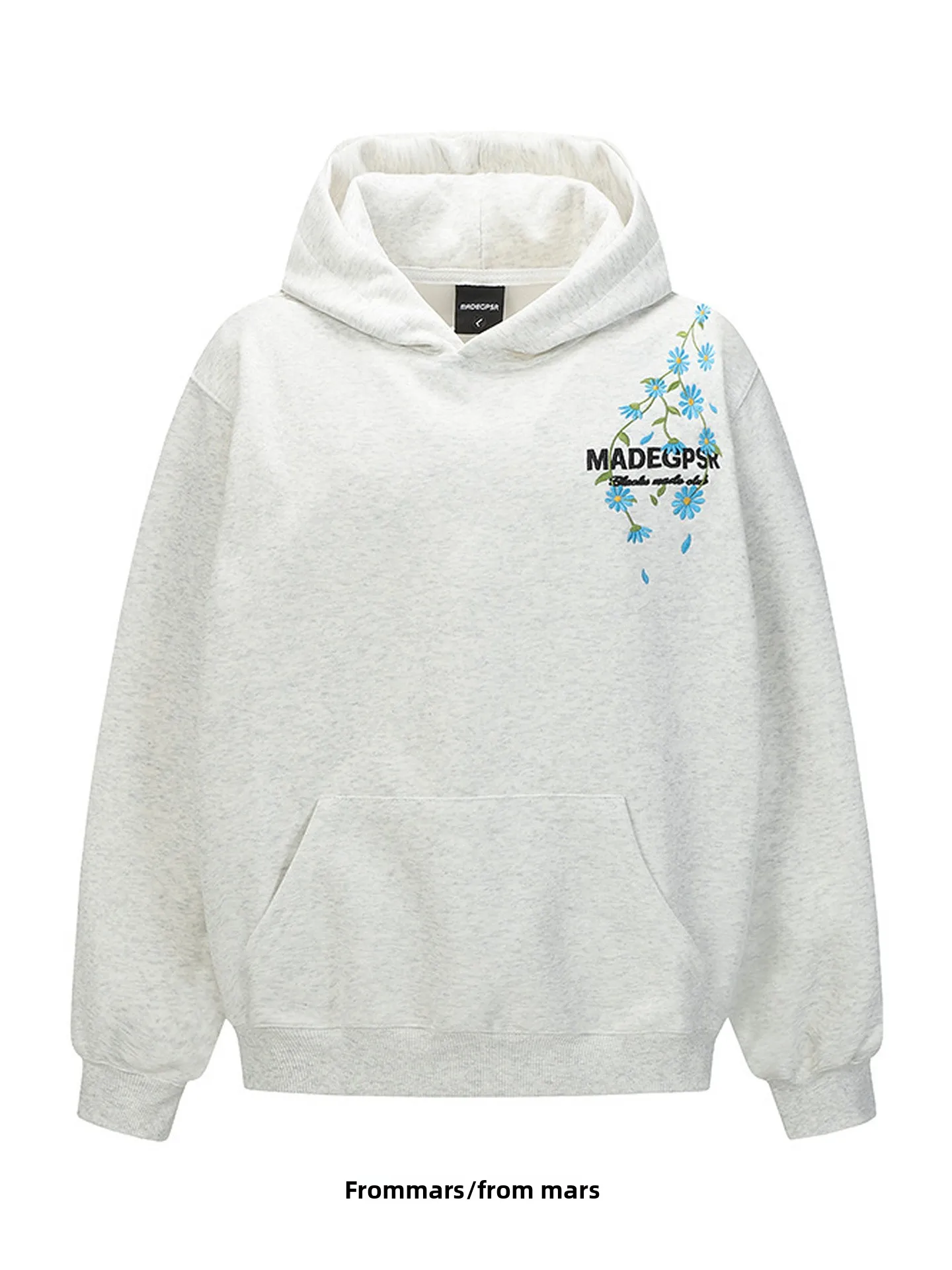 

Свободная толстовка-худи New Beginning: осенне-зимняя, винтажная, с буквенным и цветочным принтом, повседневная, дышащая, хлопковая.