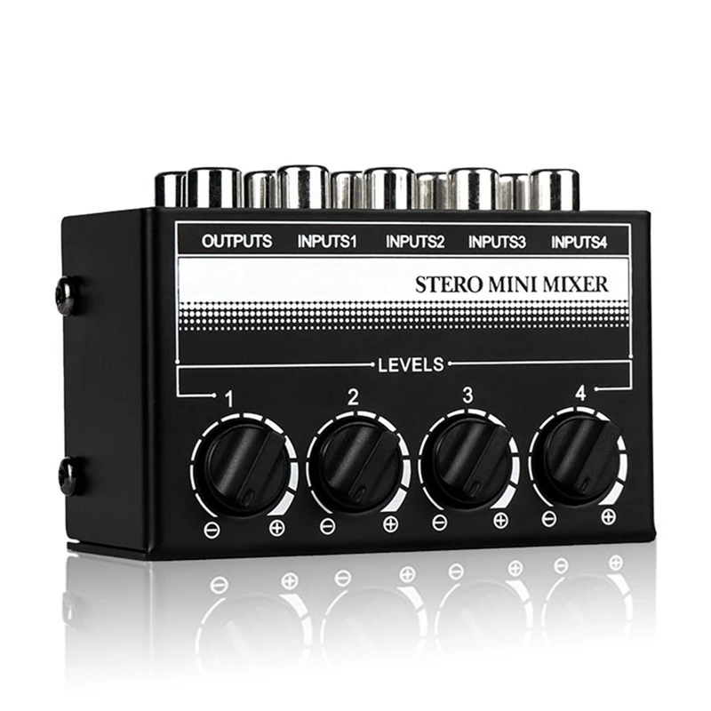 CX400 Audio Mixer Mini Stereo 4-Channel Passive Mixer Microphone Multi-Channel 1 In 4 Out Stereo Splitter For Studio