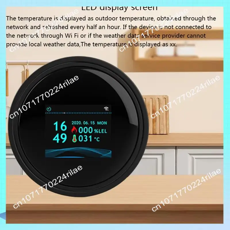 

A17Z Wi-Fi датчик природного газа Tuya умная сигнализация детектор утечки газа пожарная безопасность цифровой ЖК-дисплей температуры