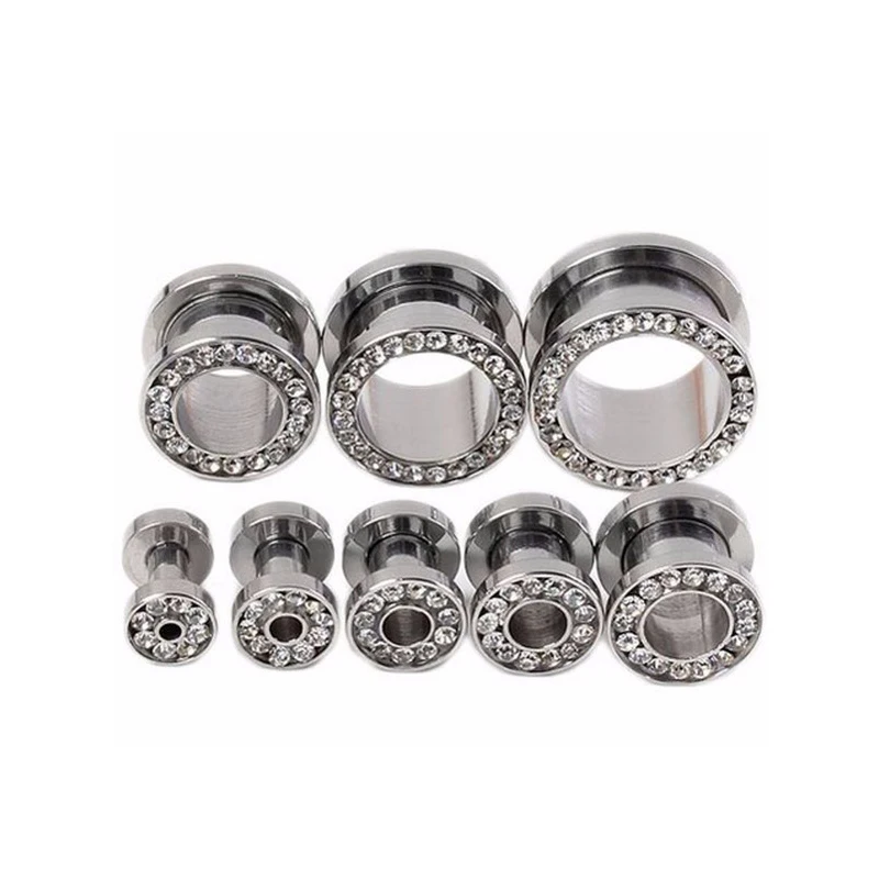 1 PC Unisex 3-14mm Ear Stretcher Surgical Stainless Steel Single Flare Flesh Tunnel Ear Plugs Expander Body Piercing Jewelry