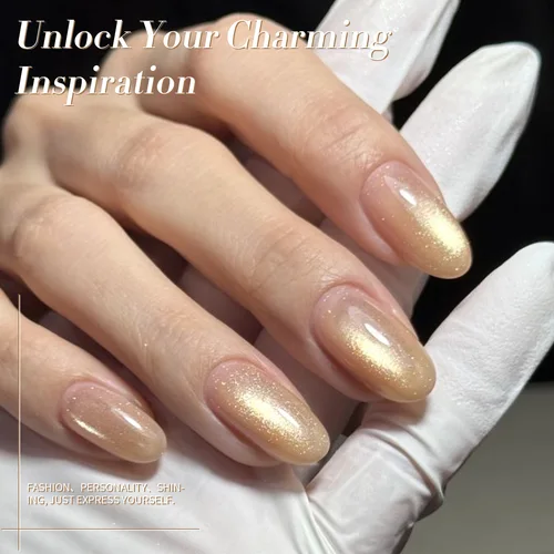 Imagen 2 del producto BORN PRETTY-esmalte de uñas en Gel magnético para ojos, color champán, gato, cristal, lentejuelas brillantes, barniz UV para remojar, diseño de salón de uñas, 15ml