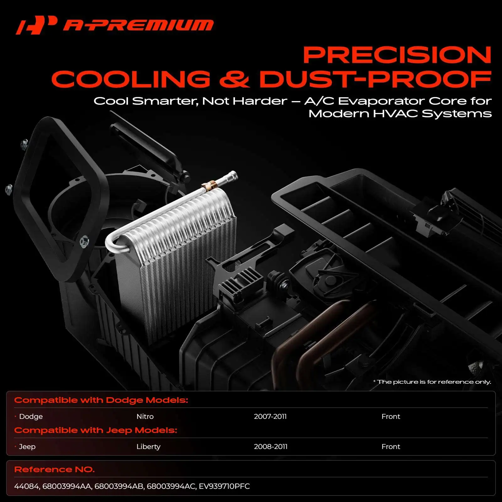 A-Premium Front Side A/C Evaporator Core Plate Fin for Jeep Liberty 2008-2011 Dodge Nitro 2007-2011
