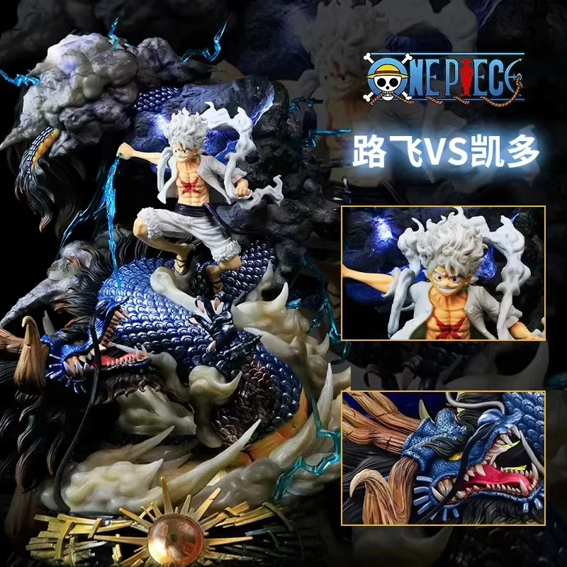 متوفر في المخزون، عالي الجودة من قطعة واحدة Nika Luffy vs. Dragon Form Kaido نماذج محيطية أنيمي والتماثيل والديكورات والهدايا