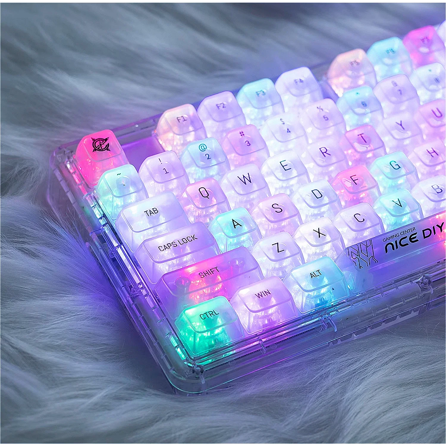 

Transparent Keycaps PBT Small Set DIY Matte Crystal Keycaps for 60/80/87/98/104/108 Mechanical Keyboards