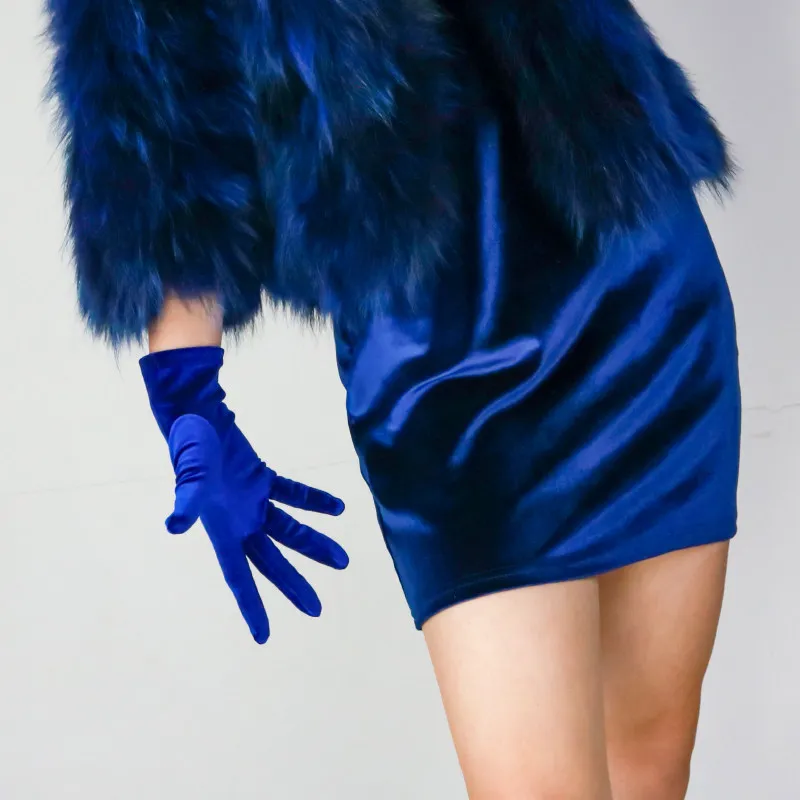 70 cm lange Samthandschuhe für Damen, elastischer Velours, Flanell, hautfreundlich, thermisch, elegante Armstulpen, sexy Vintage-Mode, 1920er Abendmode – Detail 15