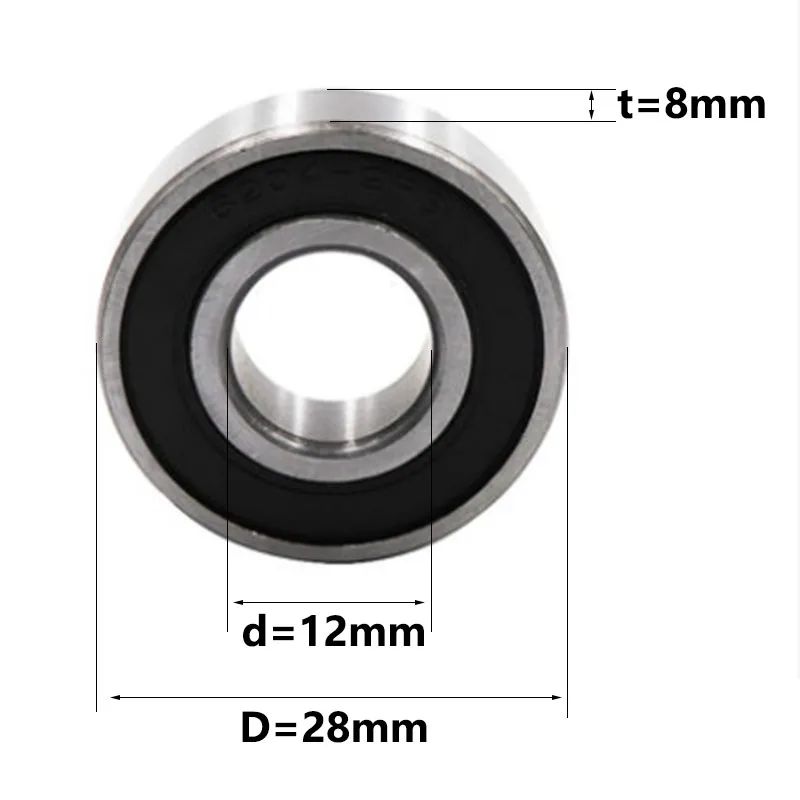 B241 5pcs/lot 6001-2RS Bearing Motor Grade Cover Sealed Deep Groove Ball Bearing 12 x 28 x 8mm For Industrial Machines