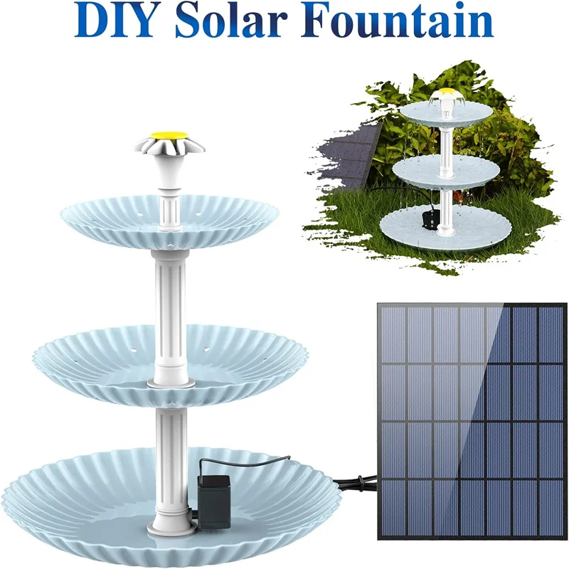 3.5W Solar Birdbath Fountain Set, DIY Solar Fountain Detachable, For Birdbath, Garden Decoration, Outdoor Bird Feeder