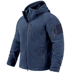 Men's Winter Tactical Fleece Jacket Warm Full Zip Military Hoodies Multi-Pockets Hunting Hiking Outdoor Coats
